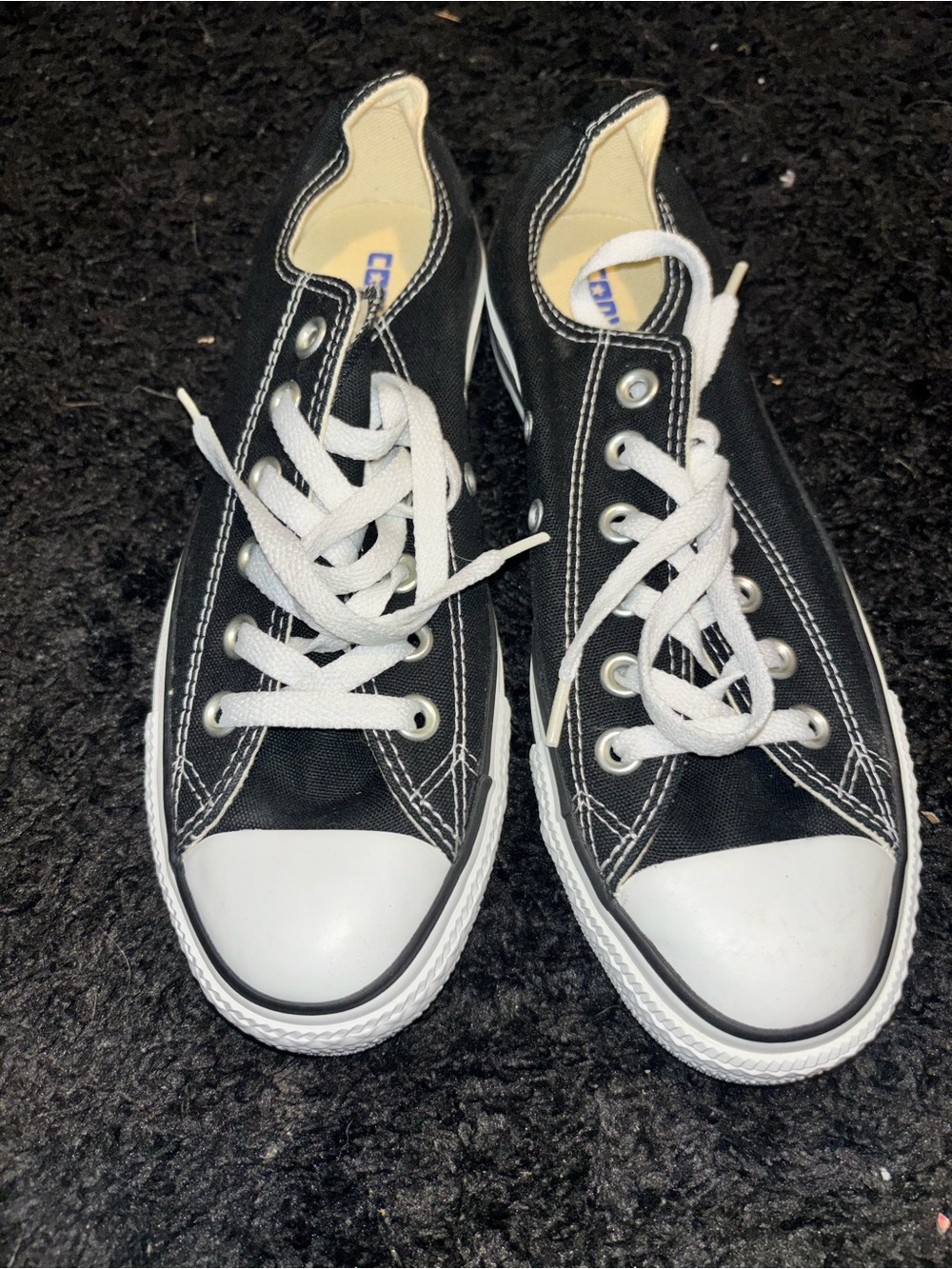 BRAND NEW Converse Black Canvas Low-Top Sneakers with White Trim